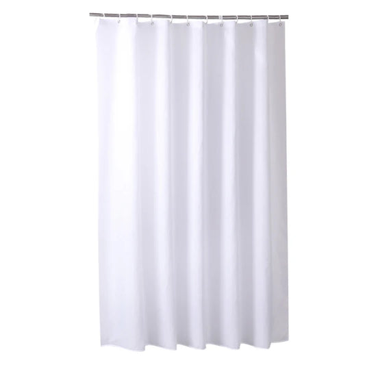 White Shower Curtains Waterproof Thick Solid Color Bath Curtains