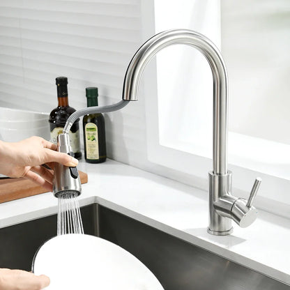 Black Single Handle Pull Out Kitchen faucet