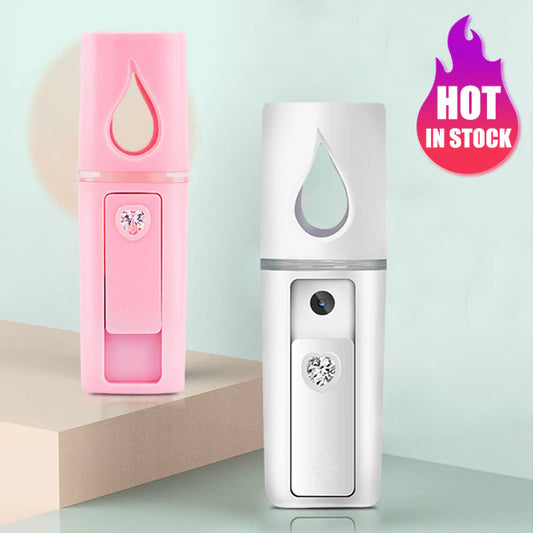 Facial Face Humidifier Beauty Instrument USB Rechargeable Mini Nano Facial Steamer Cool Mist Face Atomizer with Mirror