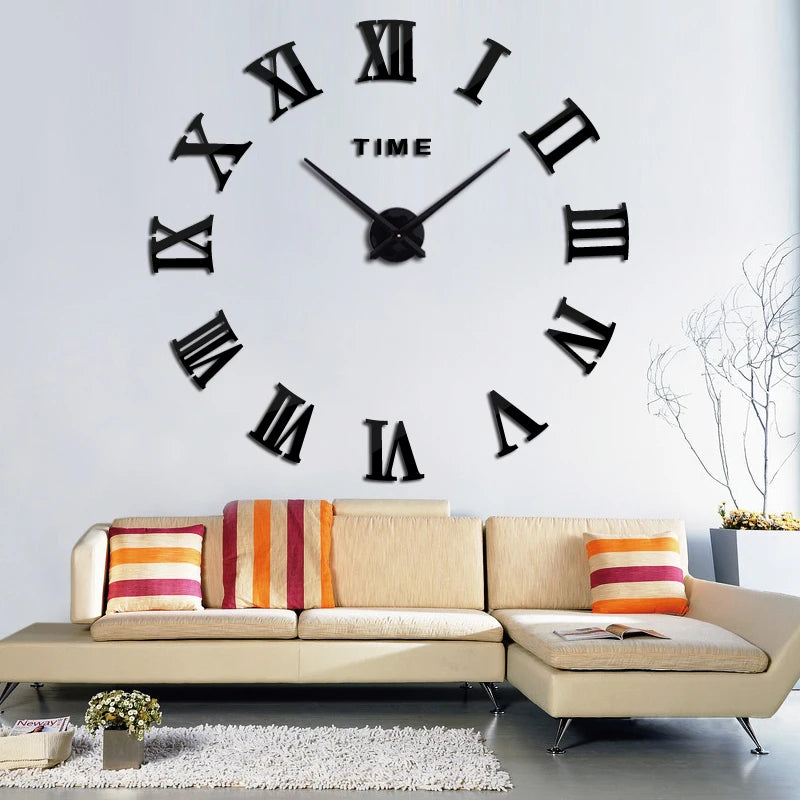 New Home Decor Large Clock Roman Mirror