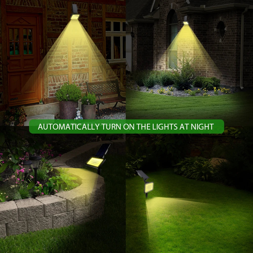 Warm White Solar Spotlights 50 LED Outdoor Landscape Wall Light