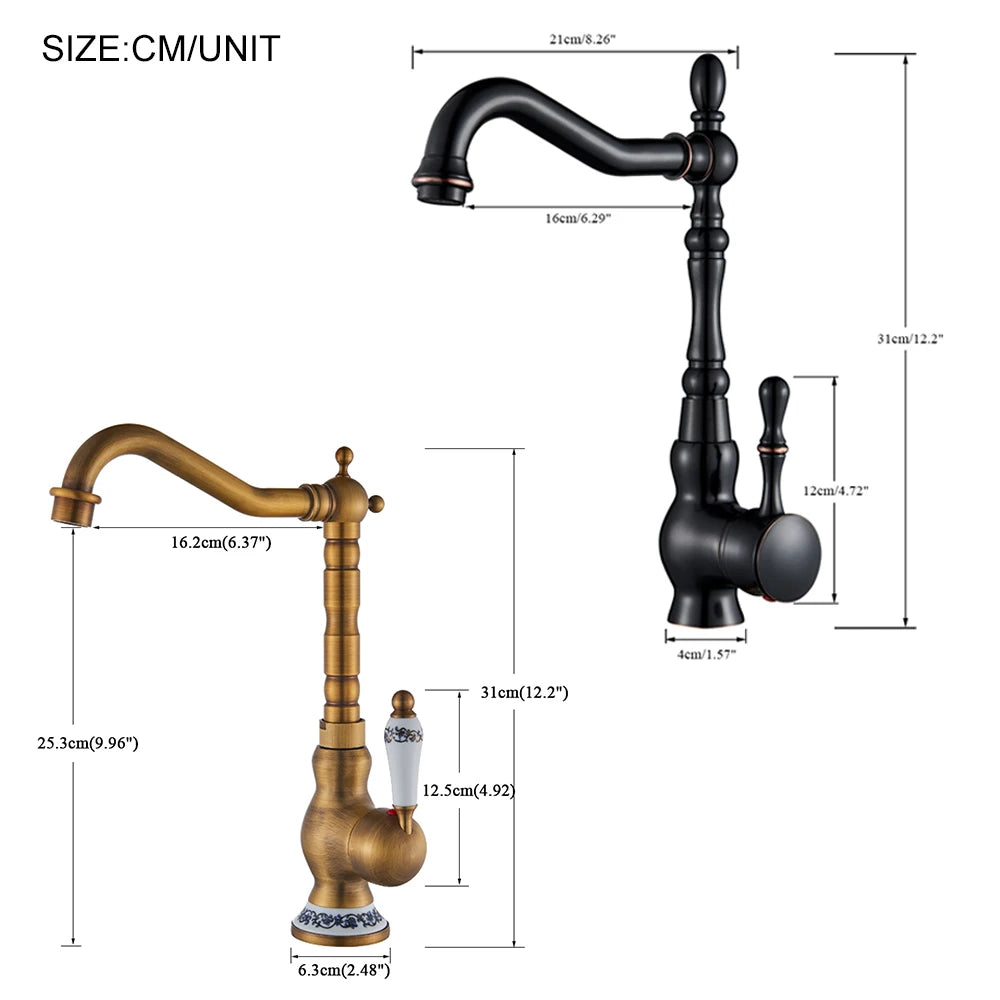 Black Deck Mount Kitchen Faucet Single Handle