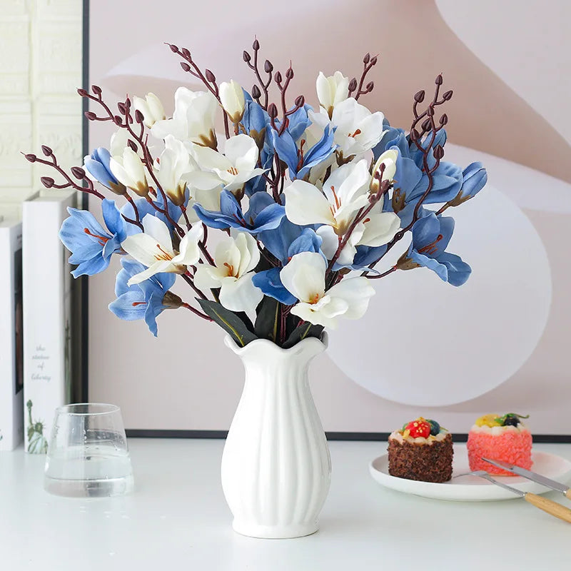 Artificial Orchid 5 Fork Magnolia Bouquet