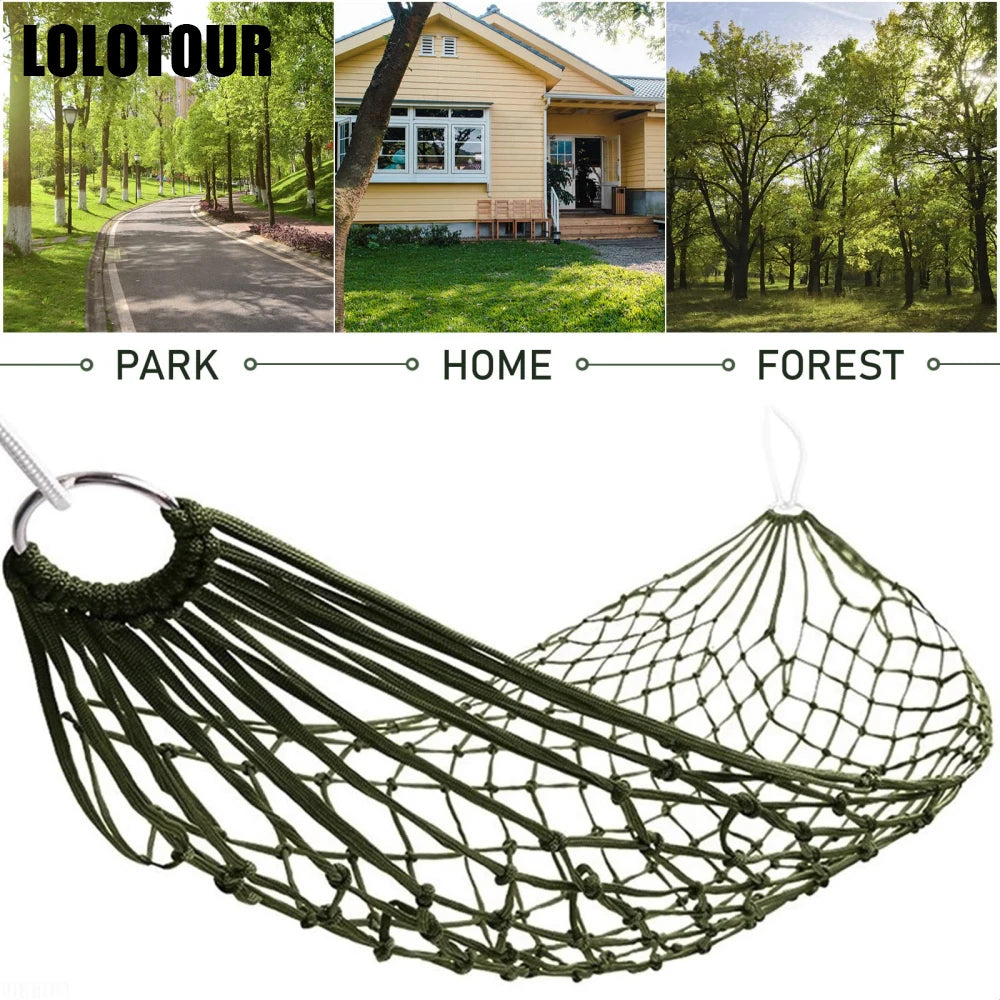 180x80cm Single Nylon Net Hammock Swing Hanging Sleeping Bed