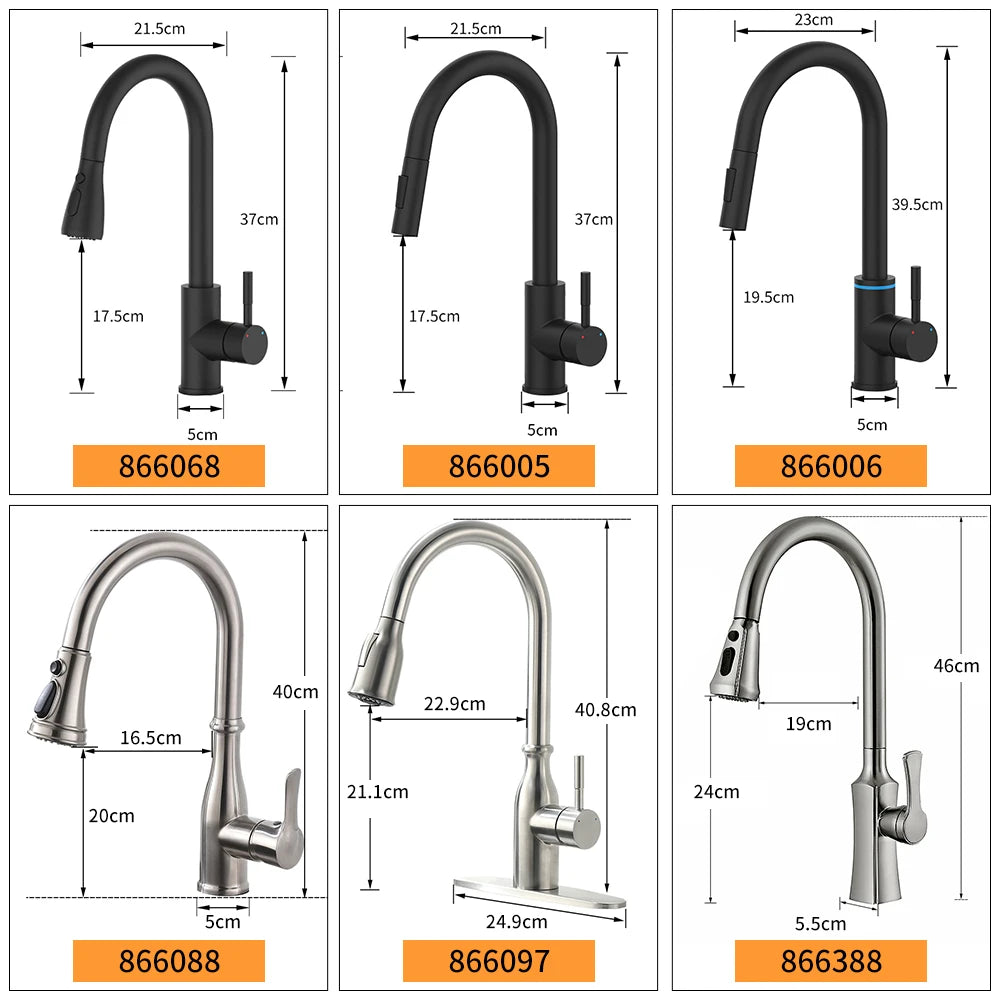 Black Single Handle Pull Out Kitchen faucet