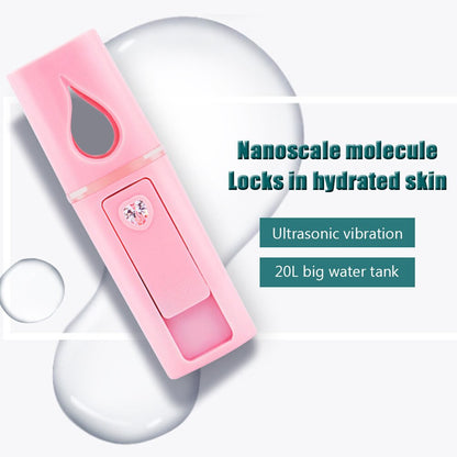 Facial Face Humidifier Beauty Instrument USB Rechargeable Mini Nano Facial Steamer Cool Mist Face Atomizer with Mirror