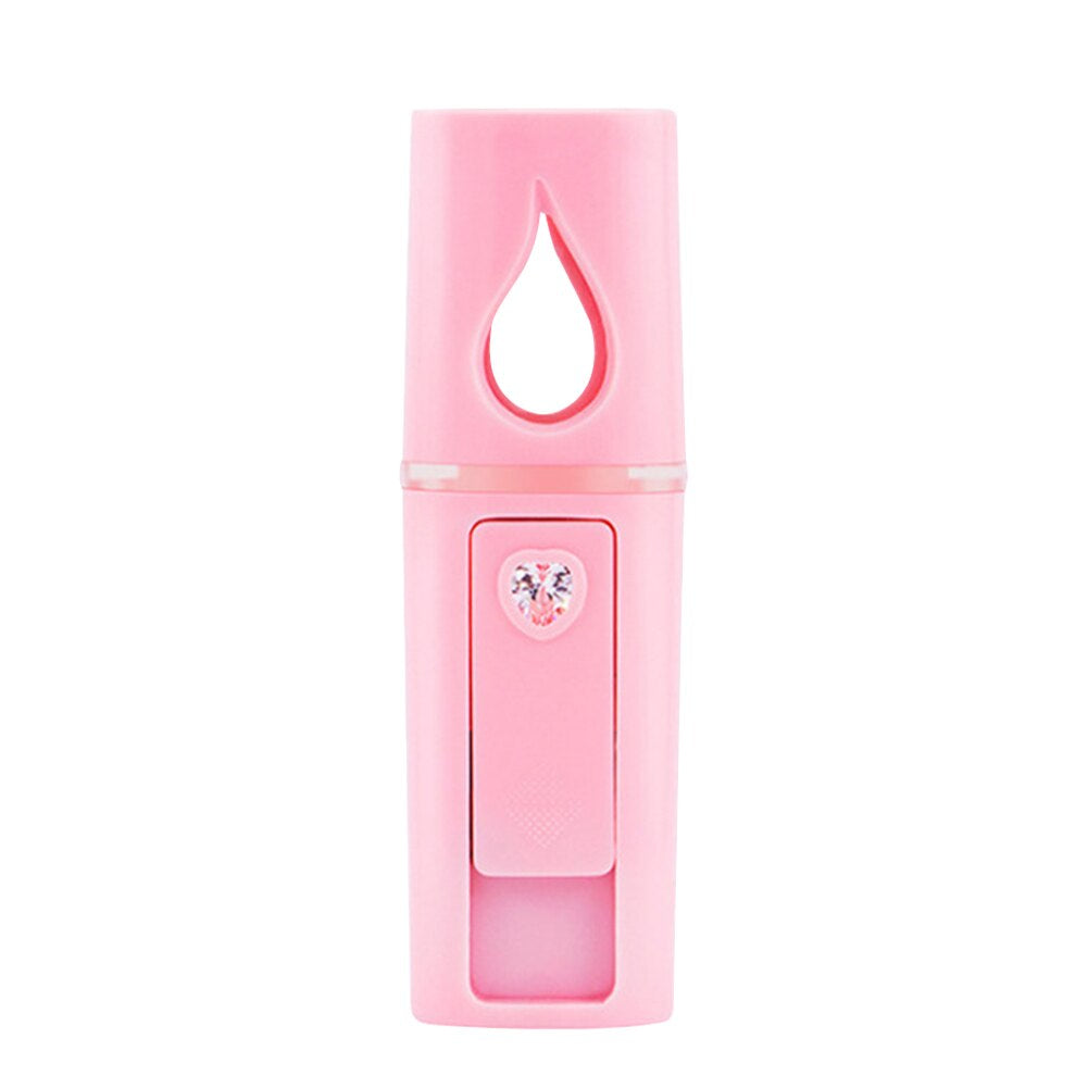 Facial Face Humidifier Beauty Instrument USB Rechargeable Mini Nano Facial Steamer Cool Mist Face Atomizer with Mirror