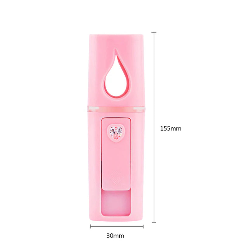 Facial Face Humidifier Beauty Instrument USB Rechargeable Mini Nano Facial Steamer Cool Mist Face Atomizer with Mirror