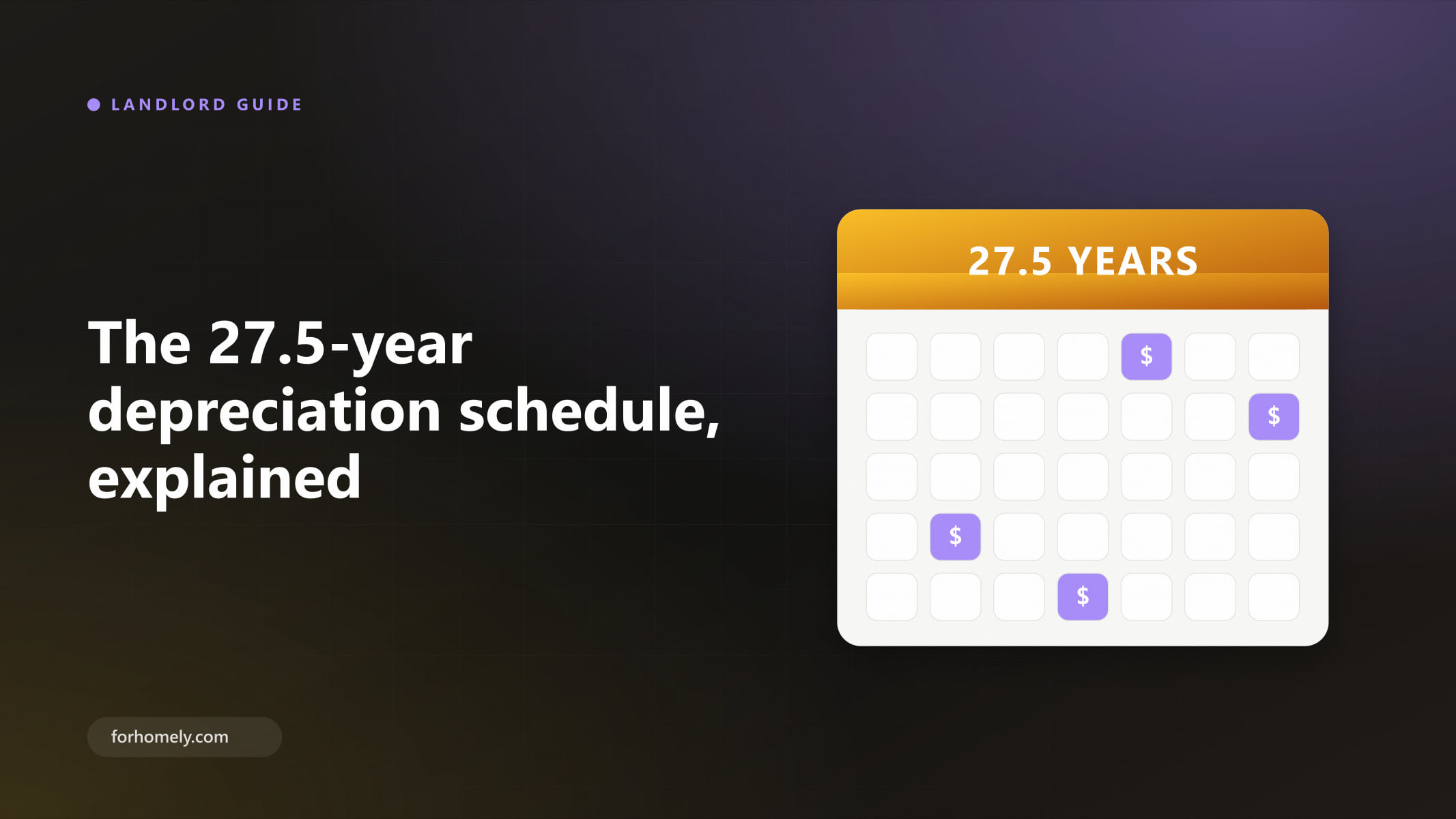 Illustration of a calendar labeled 27.5 years with highlighted deduction days