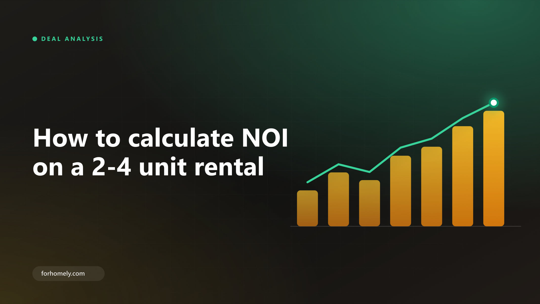 Illustration of a rising bar chart with a trend line, representing net operating income