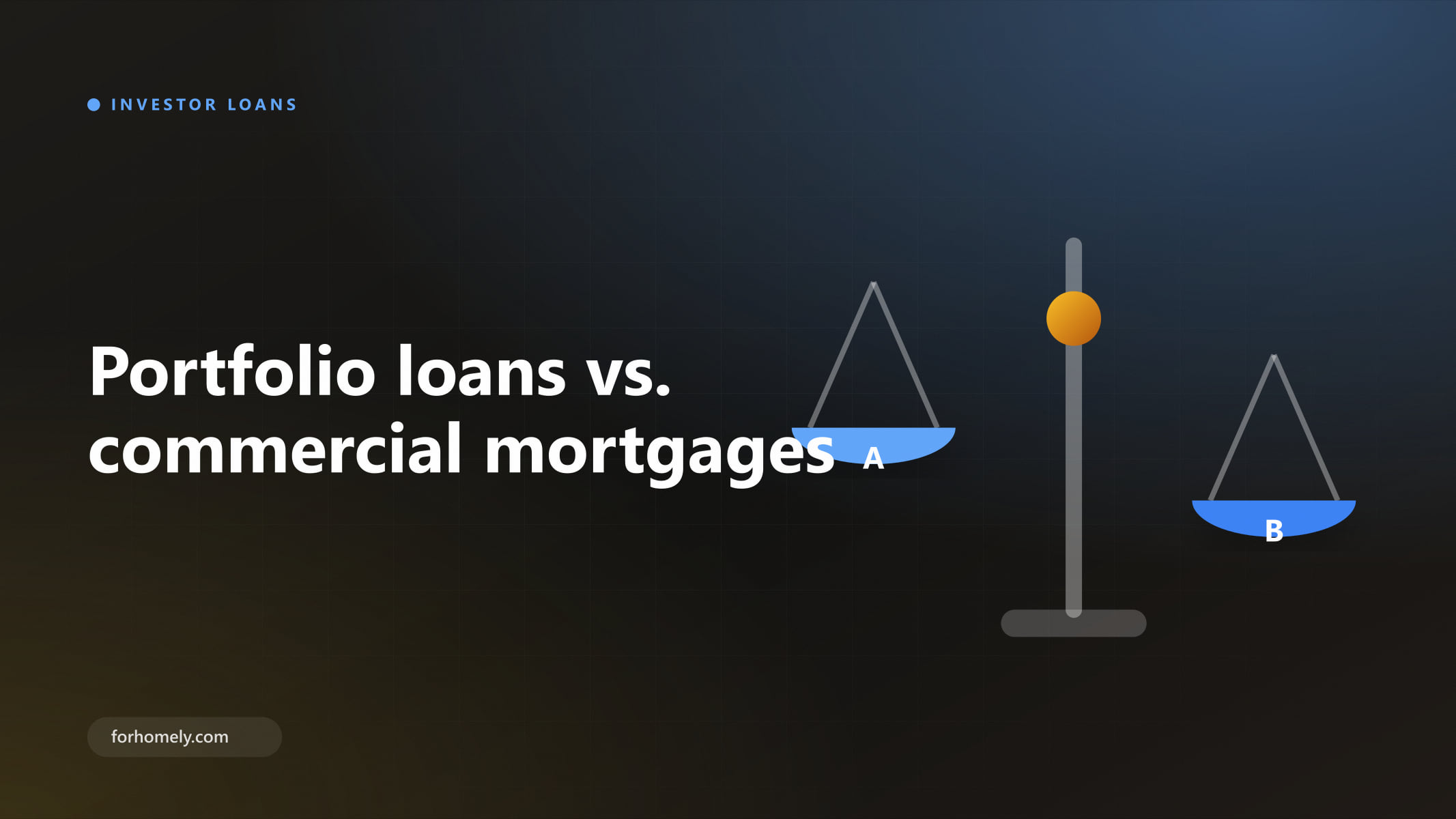 Illustration of a balance scale weighing two loan options