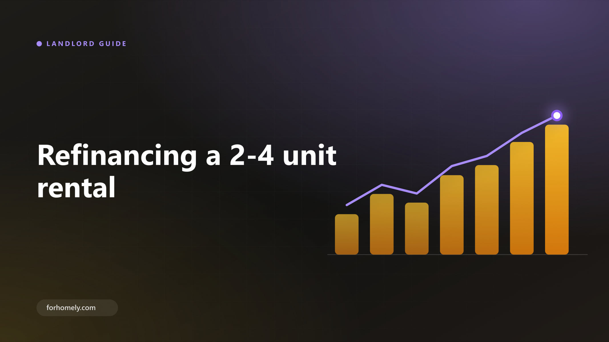 Illustration of a rising bar chart with a trend line, representing refinance analysis